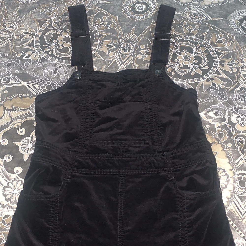 Anthropologie Pilcro and the Letterpress black velvet overalls SZ 29 - Picture 3 of 9